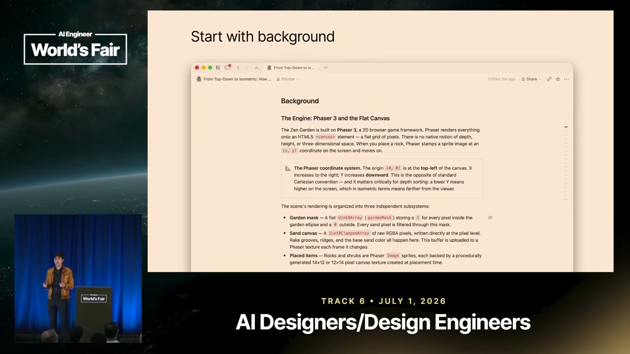 Phaser 3と平面キャンバスの背景を説明するスライド